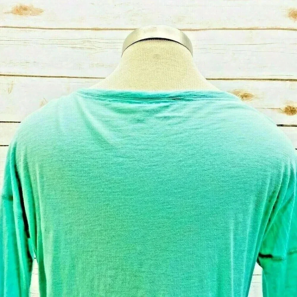 EXPRESS Women Long Sleeve Pullover V-Neck Green Casual Shirt Size Small Petite - Picture 9 of 12